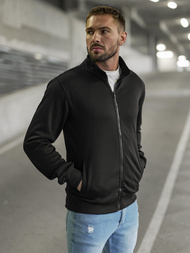 Ανδρικό φούτερ με φερμουάρ μαύρο OZONEE JS/2002Z