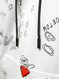 Ανδρικό Φούτερ με Kουκούλα λευκό OZONEE JS/8B1223/1