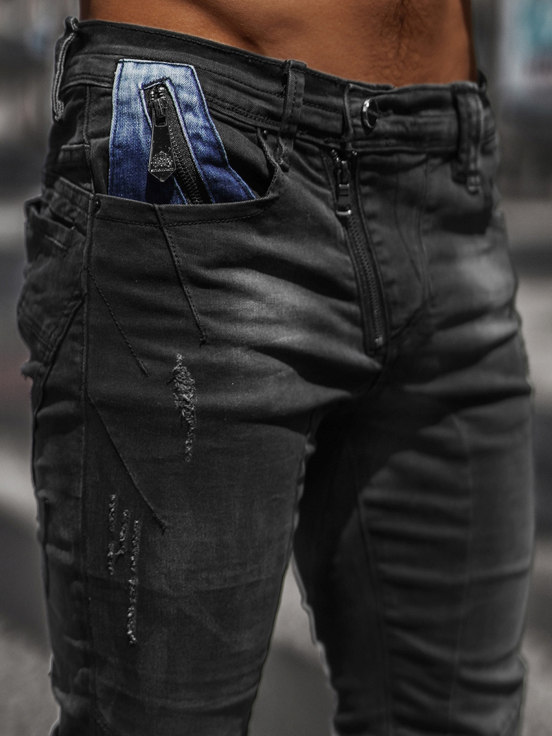 Ανδρικό τζιν παντελόνι mαύρος OZONEE NB/MP0025N