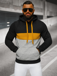 Ανδρικό Φούτερ με Κουκούλα μαύρο OZONEE JS/8B1320/3