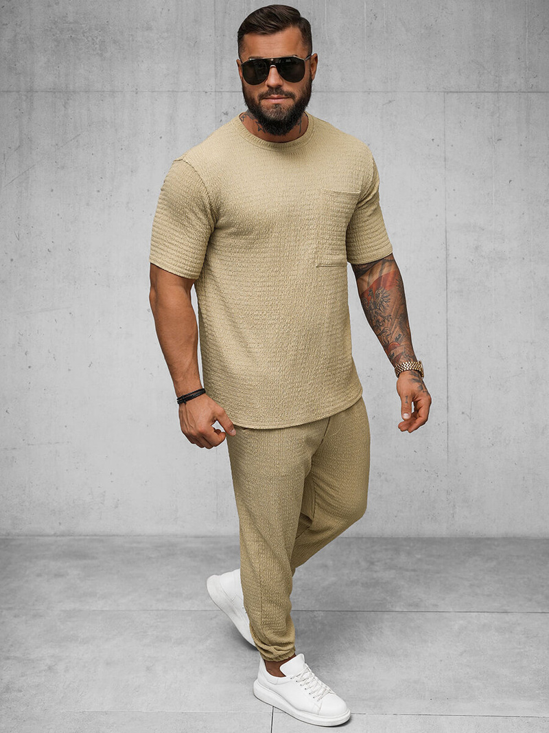 Ανδρικό μπλουζάκι kαμήλα OZONEE O/Y960T