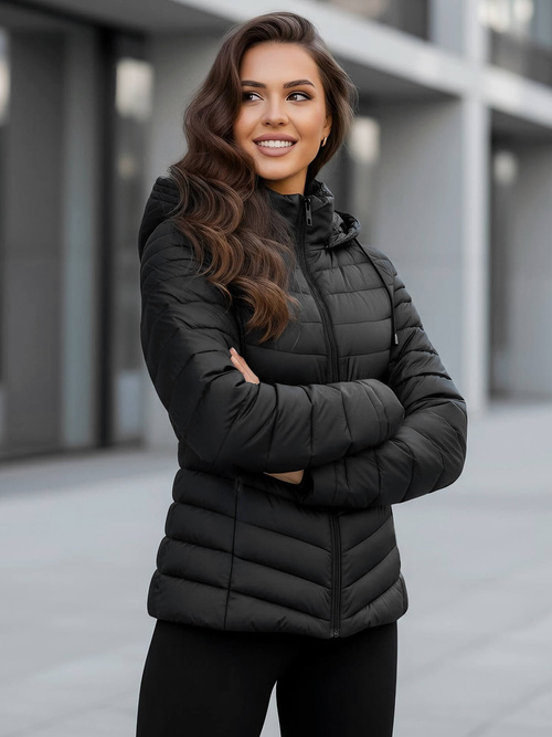 Γυναικείο μπουφάν μαύρο OZONEE JS/11Z8226Z