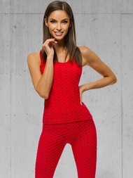 Γυναικείο σετ φόρμας δύο κομματιών Κόκκινο OZONEE JS/YW88037/5