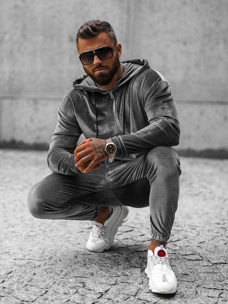 Ανδρικό σετ φόρμας Γκρί OZONEE O/D8160/9157