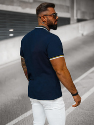 Ανδρική μπλούζα polo ναυτικό μπλε OZONEE O/DA736