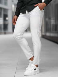 Ανδρικό παντελόνι chino λευκό OZONEE DJ/5526Z