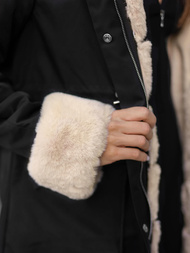 Γυναικείο χειμερινό μπουφάν mαύρος OZONEE JS/M763/392Z