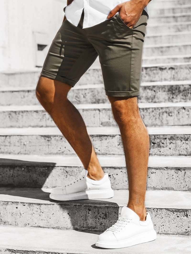 Ανδρικό σόρτς chino γραφίτη OZONEE DJ/1001