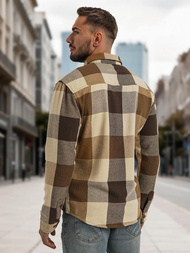 Ανδρικό πουκάμισο κάμελ OZONEE NB/MC728K