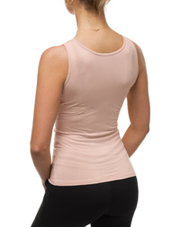 Γυναικείο αμάνικο μπλουζάκι μπεζ OZONEE BT/71592A