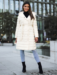 Γυναικείο παλτό εκρού OZONEE JS/5M3159/254Z