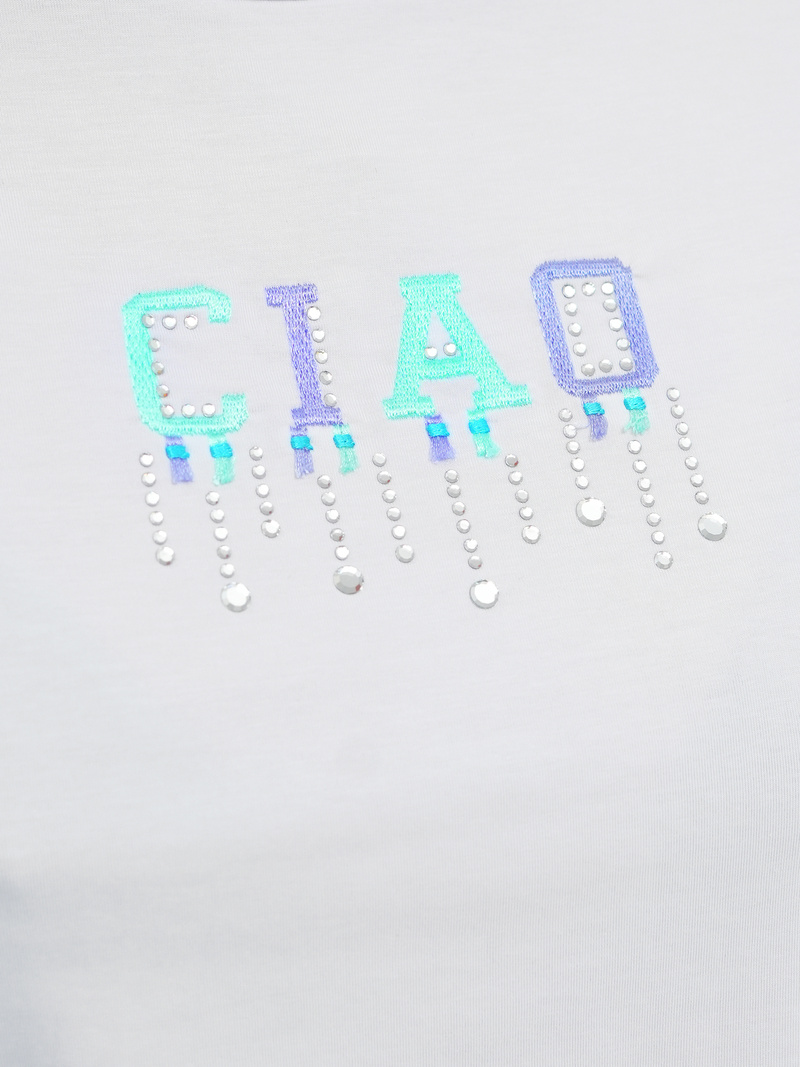 Γυναικείο μπλουζάκι Λευκό και μέντα OZONEE JS/RJ77542