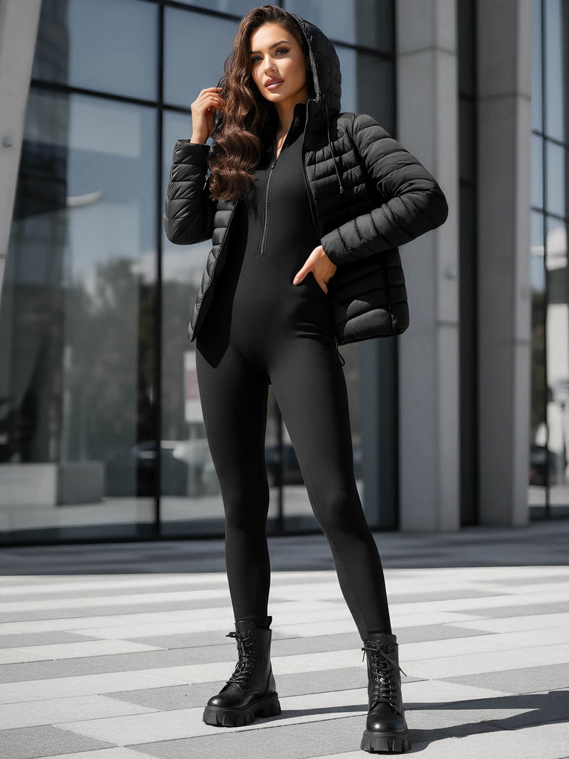 Γυναικείο μπουφάν μαύρο OZONEE JS/11Z8226Z