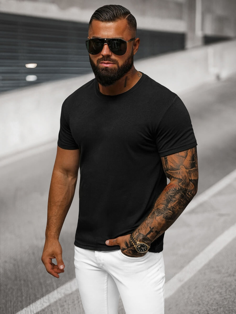 Ανδρικό μπλουζάκι μαύρο OZONEE O/T1277/3