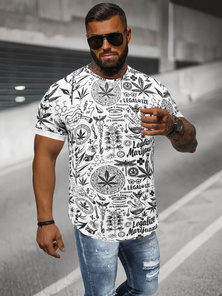 Ανδρικό μπλουζάκι λευκό OZONEE O/P1347