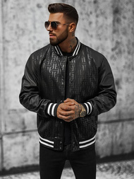 Ανδρικό μπουφάν bomber μαύρο OZONEE O/3A172