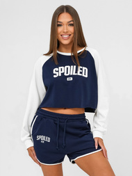 Γυναικείο σετ φόρμας δύο κομματιών ναυτικό μπλε-λευκό OZONEE JS/M58631AB