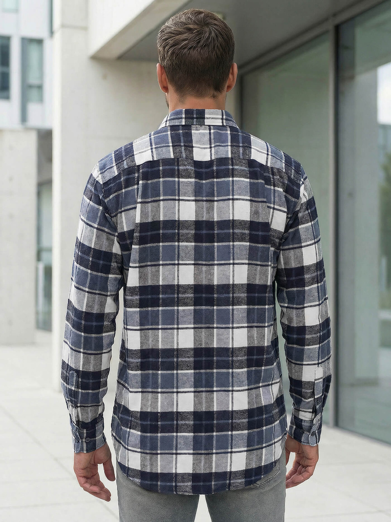 Ανδρικό πουκάμισο ναυτικό μπλε OZONEE V/V175Z