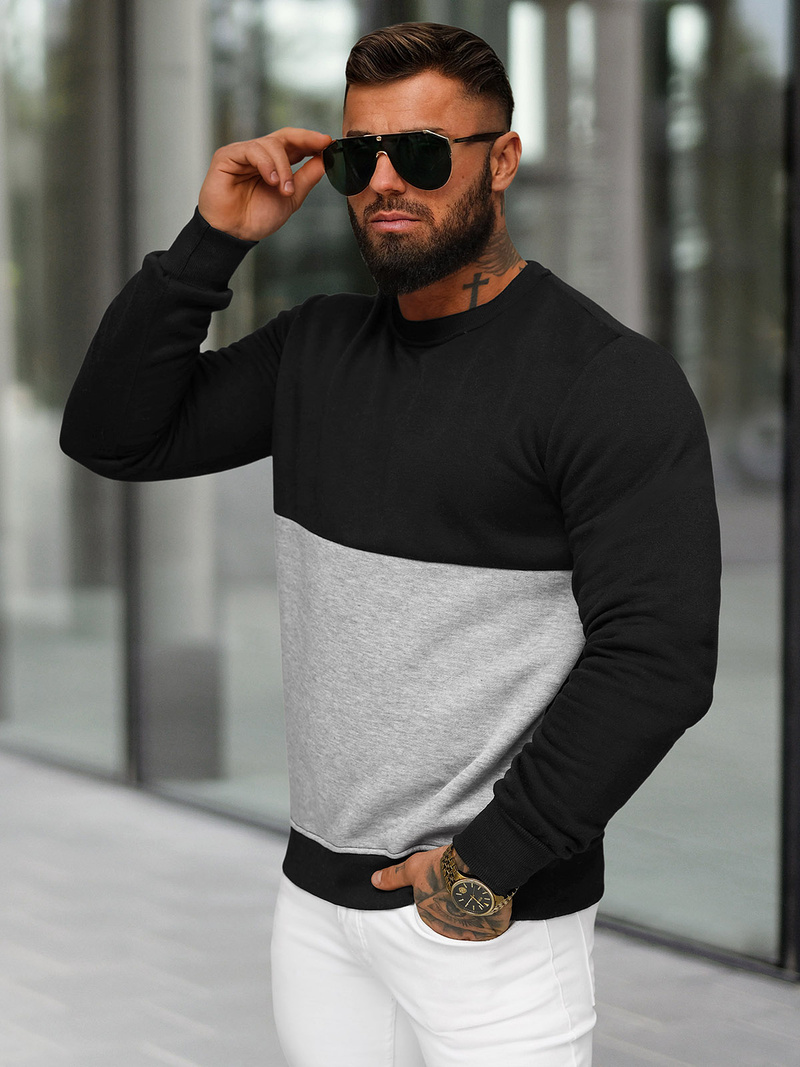 Ανδρικό Φούτερ μαύρο OZONEE JS/8B1305/3