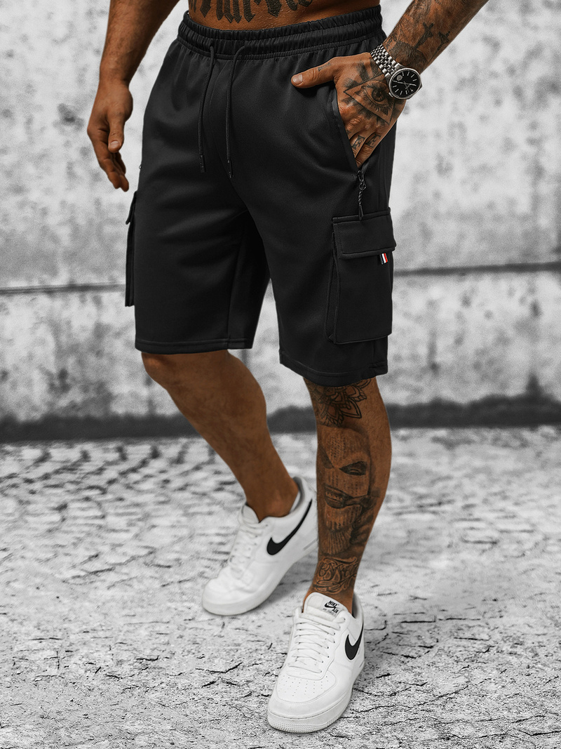 Ανδρικό σόρτς φόρμας μαύρο OZONEE JS/8K278