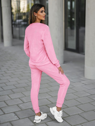 Γυναικείο βελούδινο σετ φόρμας πούδρα ροζ OZONEE O/8C1173/38