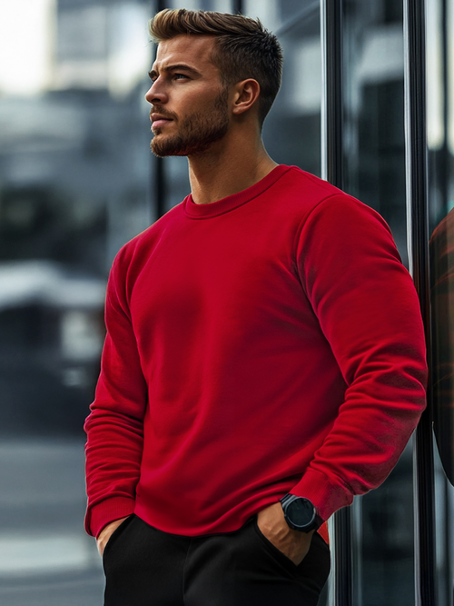 Ανδρικό Φούτερ σκούρο Κόκκινο OZONEE JS/2001-10Z