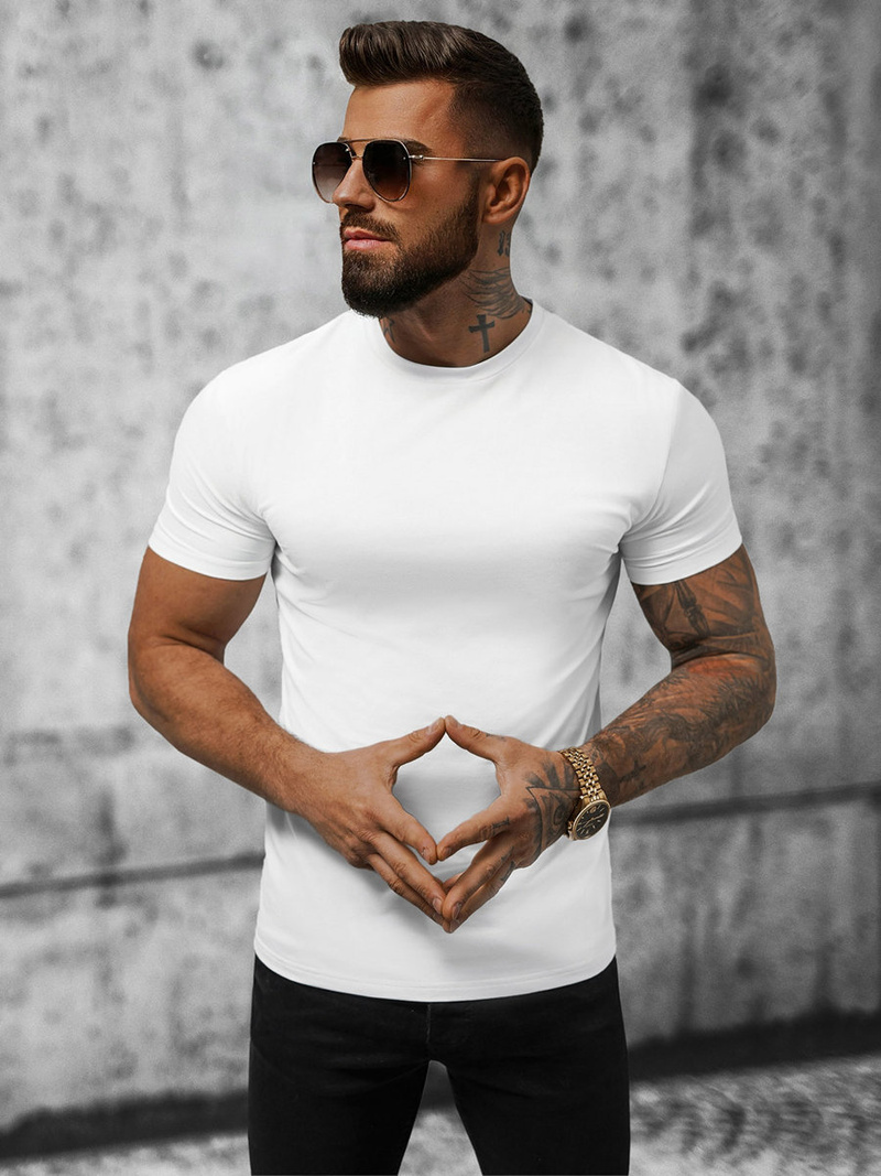 Ανδρικό μπλουζάκι λευκό OZONEE NB/MT3001