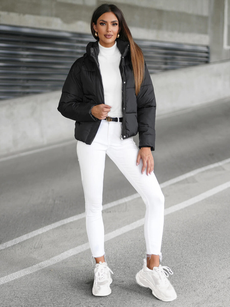 Γυναικείο μπουφάν μαύρο OZONEE JS/16M9188/392Z