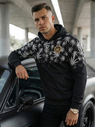 Ανδρικό Φούτερ με kουκούλα μαύρο OZONEE O/B272Z