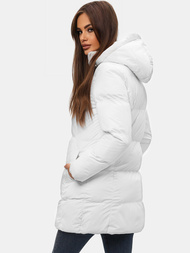 Γυναικείο χειμερινό μπουφάν λευκό OZONEE JS/5M722/281
