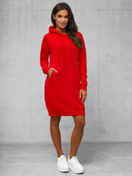 Γυναικείο φούτερ με κουκούλα κόκκινο OZONEE JS/YS10005/18Z