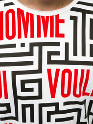 Ανδρικό μπλουζάκι λευκό OZONEE JS/KS2020