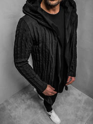 Ανδρικό Φούτερ με Κουκούλα μαύρο OZONEE MACH/2138Z