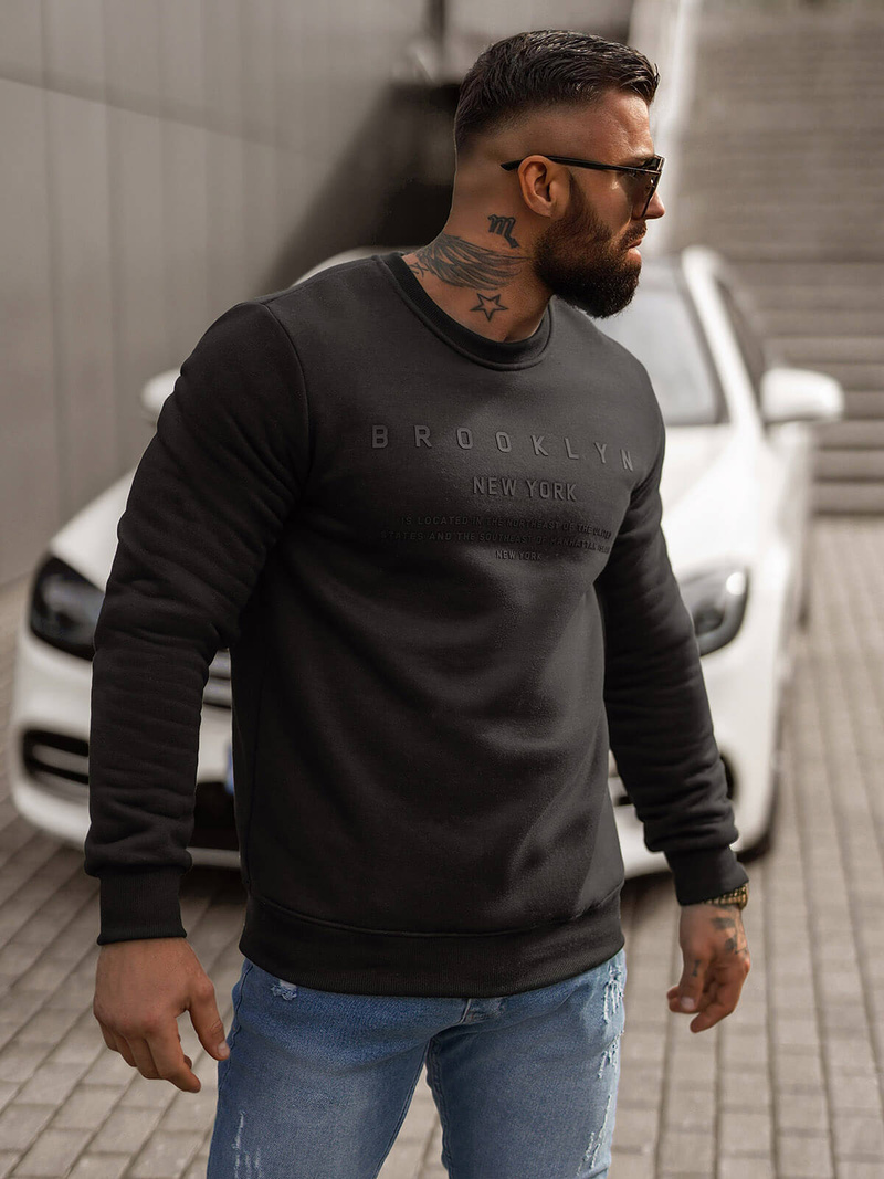 Ανδρικό Φούτερ μαύρο OZONEE JS/8B1360/3