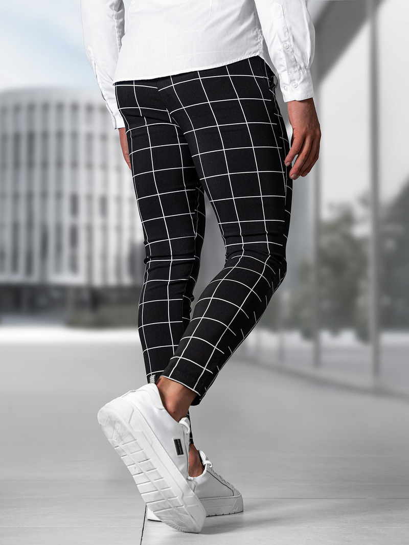 Ανδρικό παντελόνι chino mαύρος OZONEE O/P4009Z