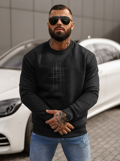 Ανδρικό Φούτερ μαύρο OZONEE JS/8B1361/3