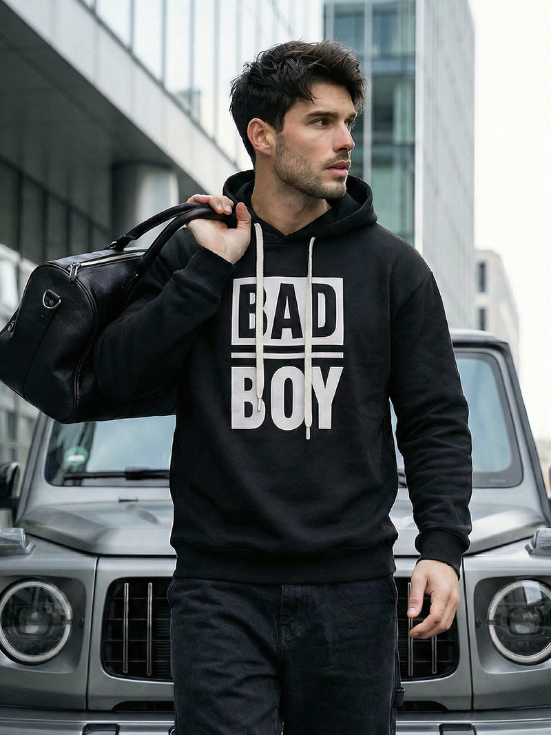 Ανδρικό Φούτερ με Κουκούλα μαύρο OZONEE JS/65B3909/3Z