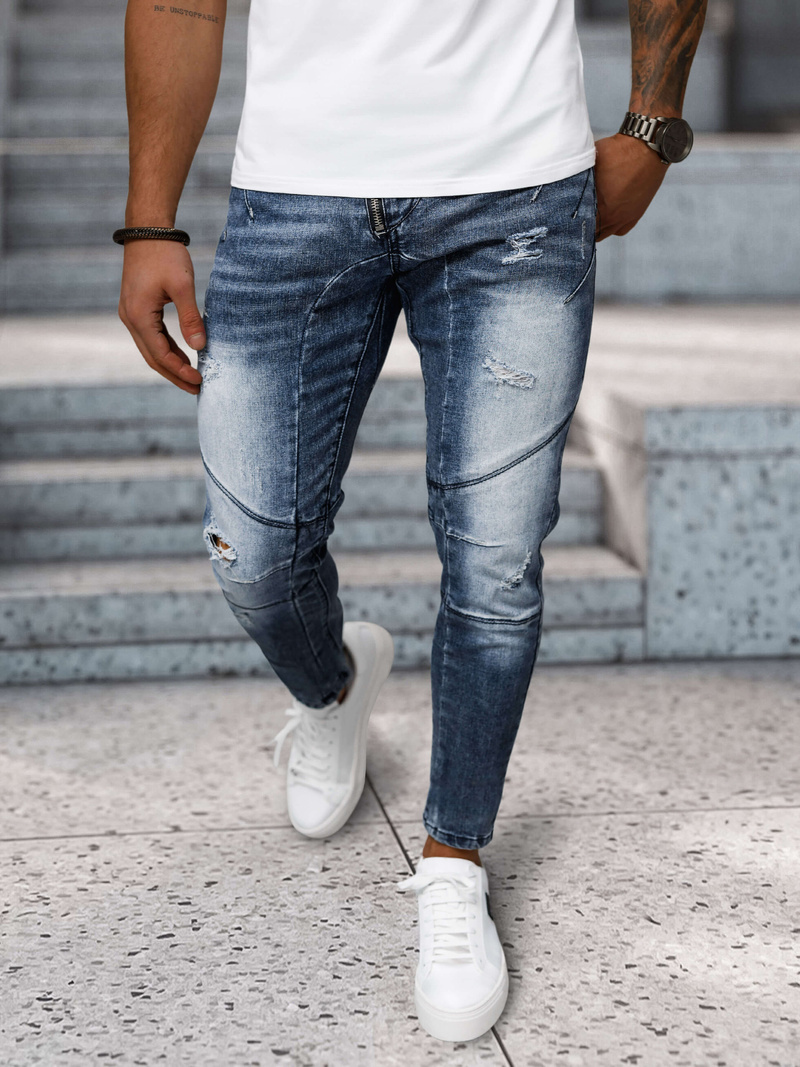 Ανδρικό τζιν παντελόνι mπλε OZONEE NB/MP0045B