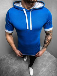 Ανδρικό μπλουζάκι με κουκούλα μπλε OZONEE O/1273Z