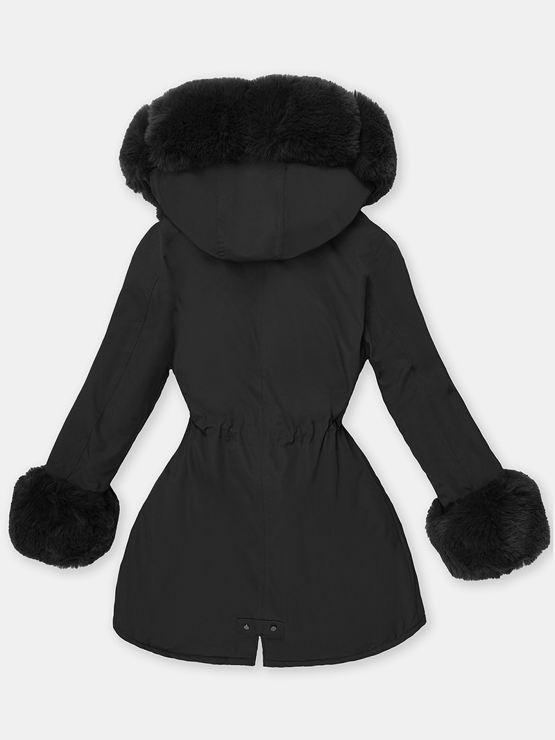 Γυναικείο χειμερινό μπουφάν mαύρος OZONEE JS/16M9062/392