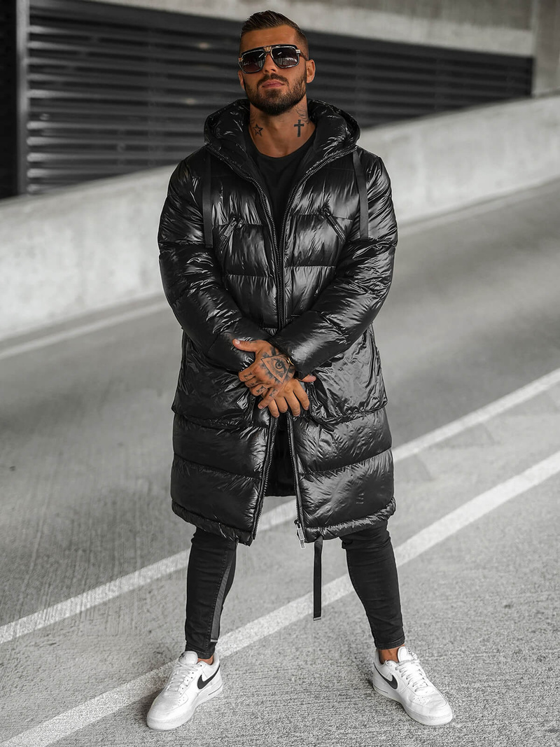 Ανδρικό χειμερινό μπουφάν μαύρη OZONEE O/M3205Z