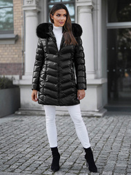 Γυναικείο χειμερινό μπουφάν mαύρος OZONEE JS/M778/392BZ