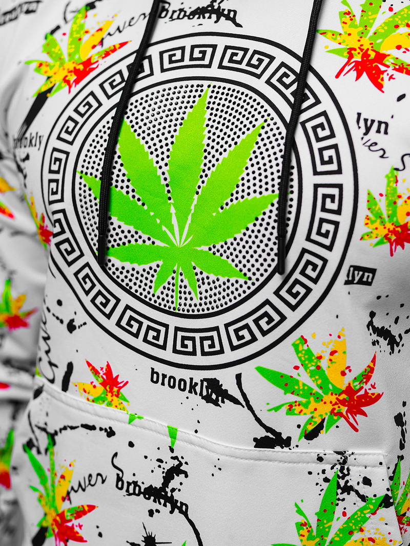 Ανδρικό Φούτερ με Κουκούλα λευκό OZONEE O/HM650Z