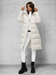 Γυναικείο μπουφάν eκρού OZONEE JS/5M3253/281