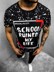 Ανδρικό μπλουζάκι μαύρο OZONEE JS/KS1978Z