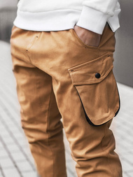 Ανδρικό παντελόνι jogger κάμελ OZONEE A/705