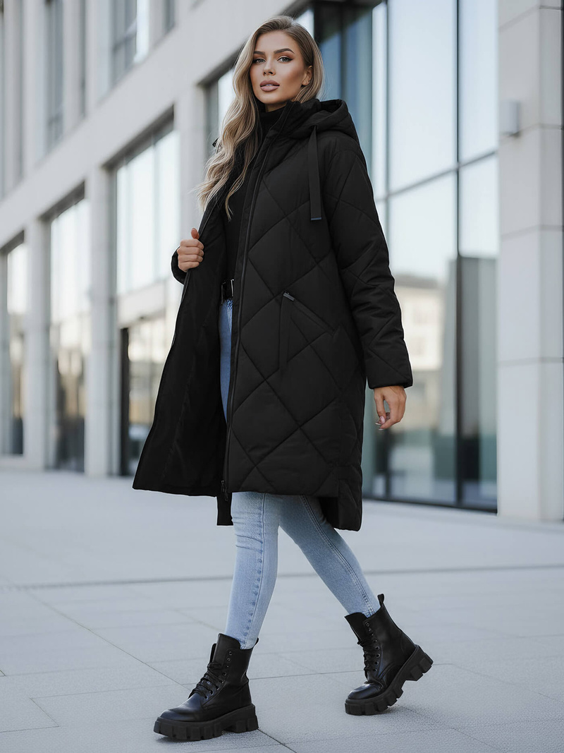 Γυναικείο μπουφάν μαύρο OZONEE JS/5M3168/392Z