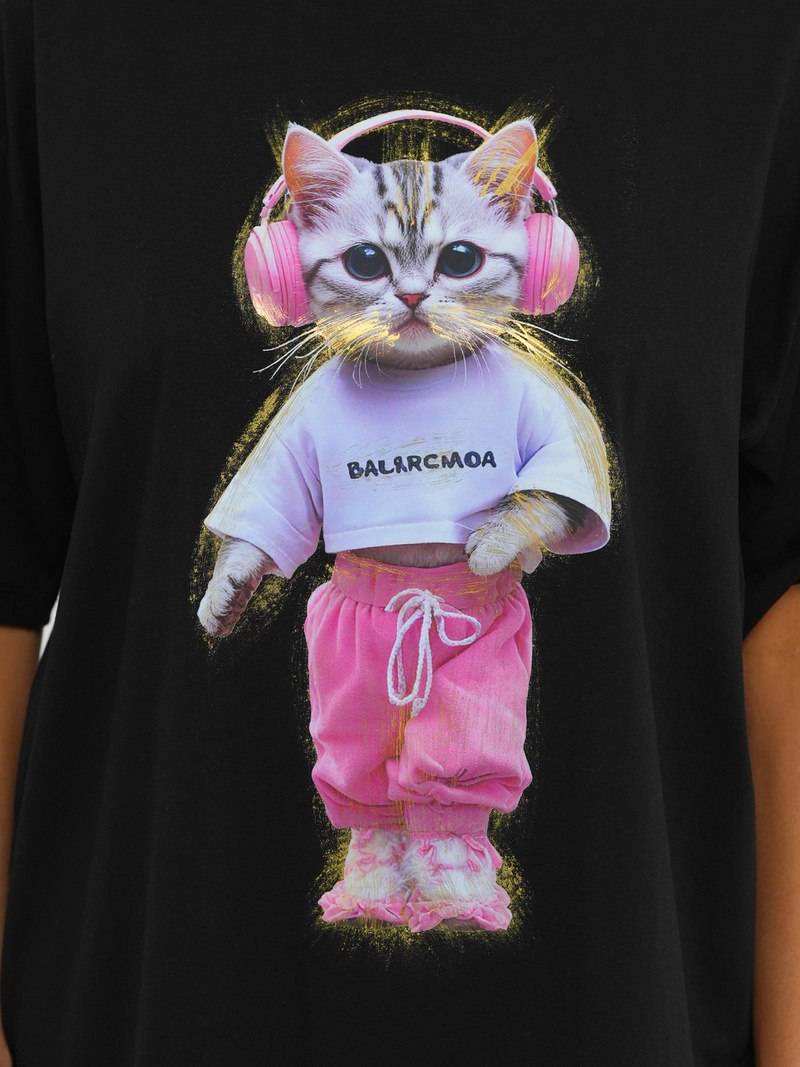 Γυναικείο μπλουζάκι μαύρο OZONEE DJ77423