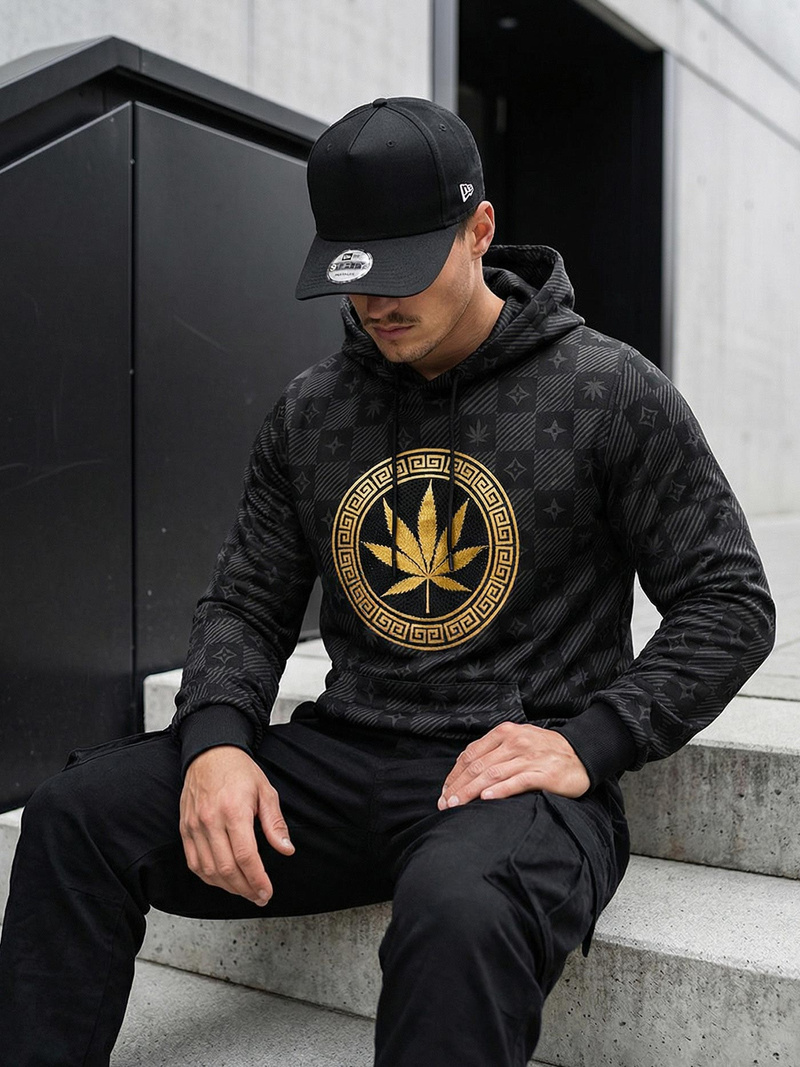 Ανδρικό Φούτερ με kουκούλα μαύρο OZONEE O/B265Z