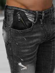 Ανδρικό τζιν παντελόνι mαύρος OZONEE NB/MP0045NZ